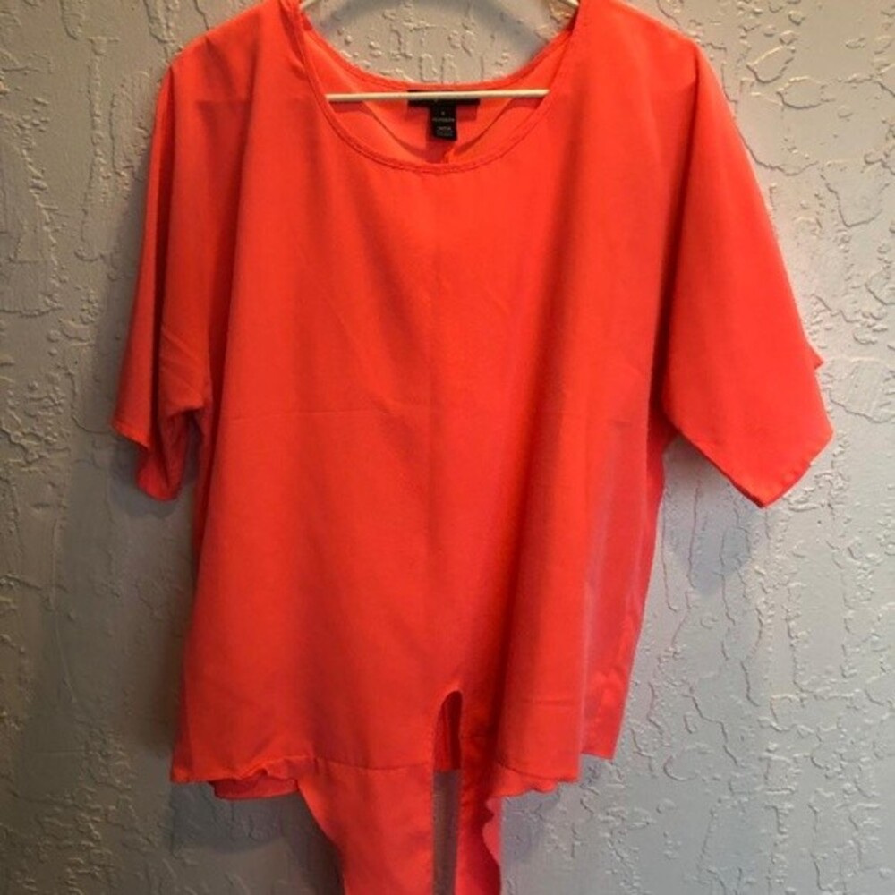 STYLE&CO SIZE S CORAL BLOUSE WITH TIE FRONT WAIST